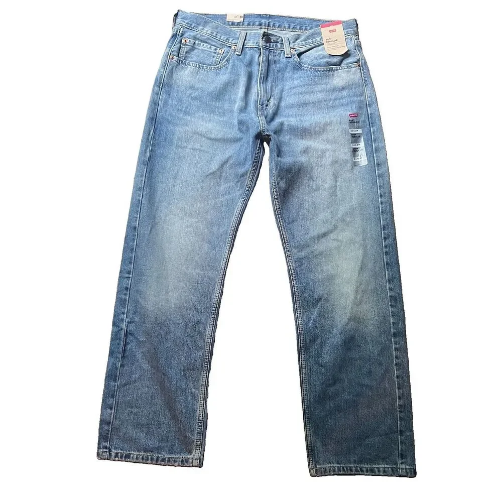 Levi's 505 Regular Fit Straight Leg Light Wash Men's 34x29 NEW!